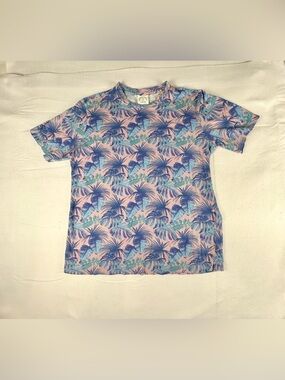 Kirrin & Finch Floral Crew Short Sleeve 100% Cotton T-Shirt Men’s Medium Multi